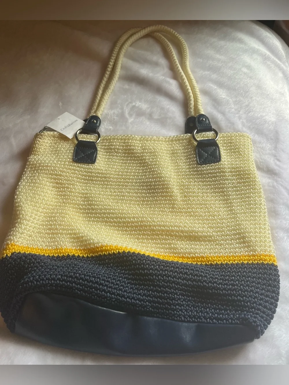 Croft & Barrow Colorblock Shoulder Bag, Zip Closure, Lined, Silver Hardware